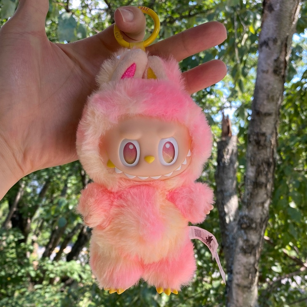 Pink Furry Monster Doll Keychain